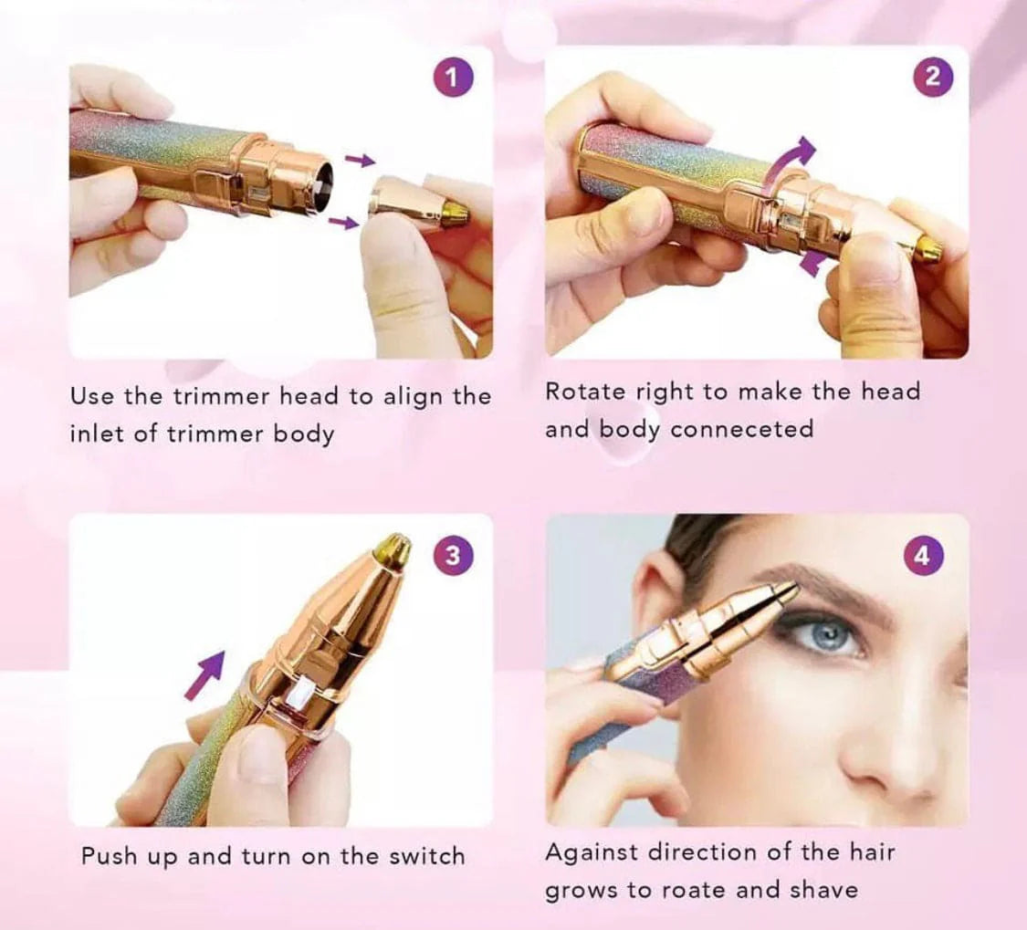 2 in 1 Facial Hair Remover Eyebrow Trimmer